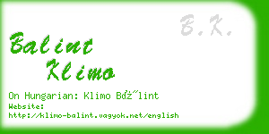 balint klimo business card